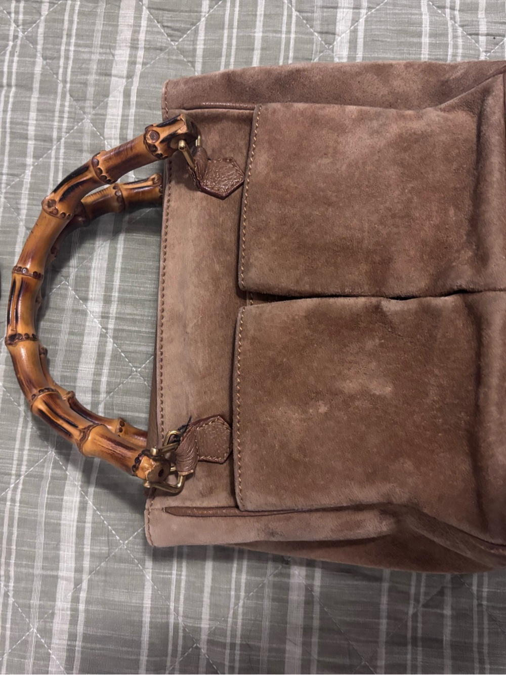 Gucci Suede Bamboo-Handle mini tote